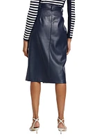 The Kris Belted Faux Leather Skirt