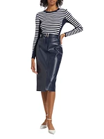 The Kris Belted Faux Leather Skirt