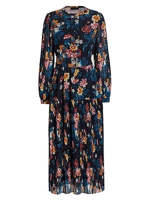 Rey Belted Floral Midi-Dress