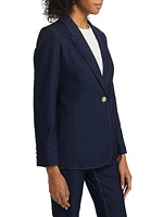 Gavi Twill SIngle-Button Blazer