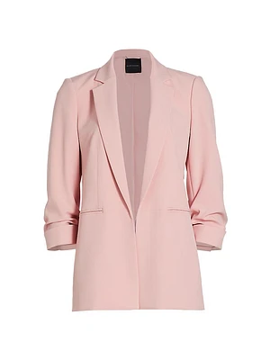 Stella Ruched Open-Front Blazer