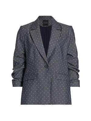 Tristan Polka Dot Single-Button Blazer