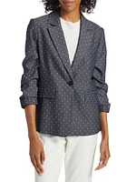 Tristan Polka Dot Single-Button Blazer