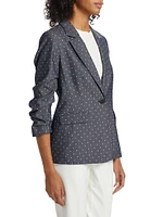 Tristan Polka Dot Single-Button Blazer