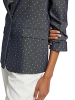 Tristan Polka Dot Single-Button Blazer