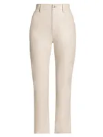 Logan Stovepipe Faux Leather Straight-Leg Pants