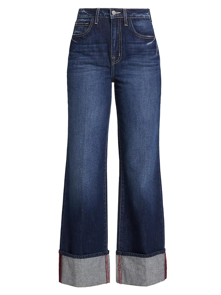 Miley Wide-Leg Cuff Jeans