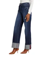 Miley Wide-Leg Cuff Jeans