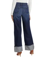 Miley Wide-Leg Cuff Jeans