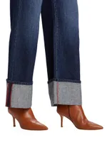 Miley Wide-Leg Cuff Jeans