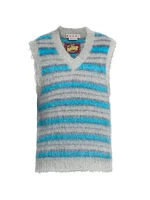 Striped Mohair-Blend Sweater Vest