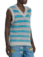 Striped Mohair-Blend Sweater Vest