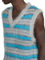 Striped Mohair-Blend Sweater Vest