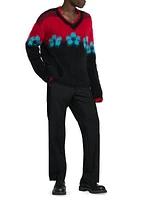 Floral Mohair-Blend Sweater