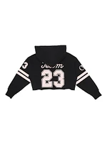 Little Girl's & 'Team 23' Crop Hoodie