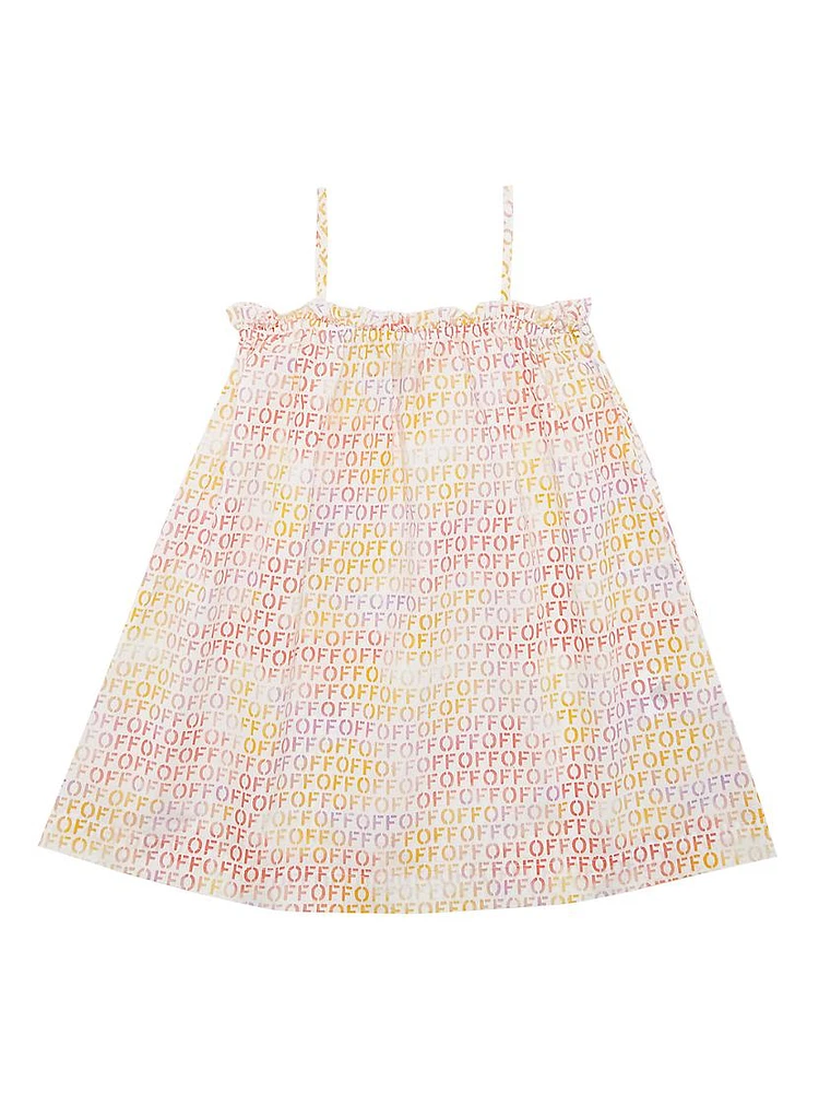 Little Girl's & Off Stamp Print Dress