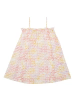 Little Girl's & Off Stamp Print Dress