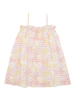 Little Girl's & Off Stamp Print Dress