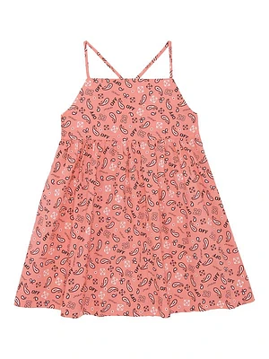 Little Girl's & Girl's Bandana Square Neck Dress