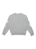 Little Girl's & Lace Floral Crewneck Sweatshirt