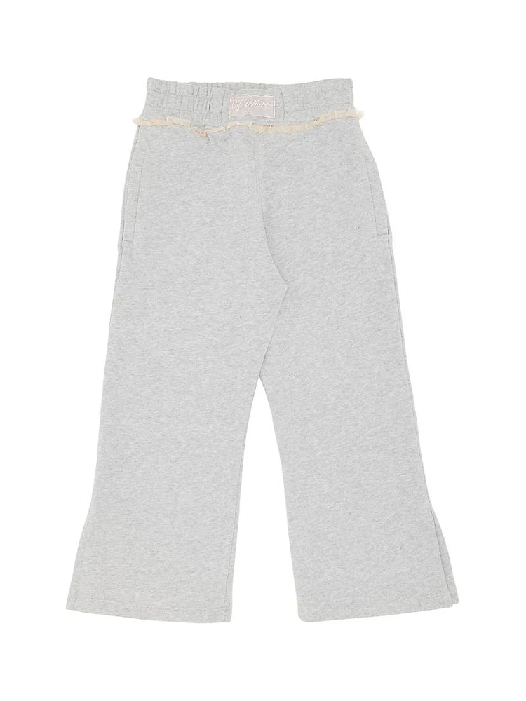 Little Girl's & Lace Wide-Leg Sweatpants