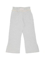 Little Girl's & Lace Wide-Leg Sweatpants