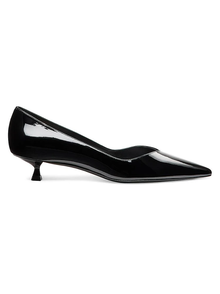 Eva 35MM Patent Leather Kitten-Heel Pumps