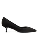 Eva 50MM Suede Kitten-Heel Pumps