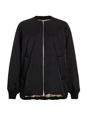 Oversized Twill Bomber Jacket