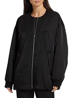 Oversized Twill Bomber Jacket