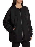 Oversized Twill Bomber Jacket