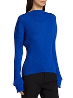 Glossy Knit Funnel Neck Top