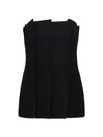 Paneled Wool-Blend Bustier Top