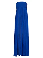 Glossy Knit Strapless Maxi Dress