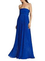 Glossy Knit Strapless Maxi Dress