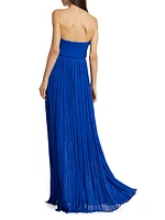 Glossy Knit Strapless Maxi Dress