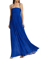 Glossy Knit Strapless Maxi Dress