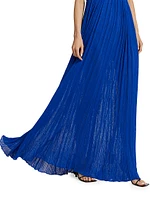 Glossy Knit Strapless Maxi Dress