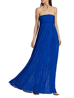 Glossy Knit Strapless Maxi Dress