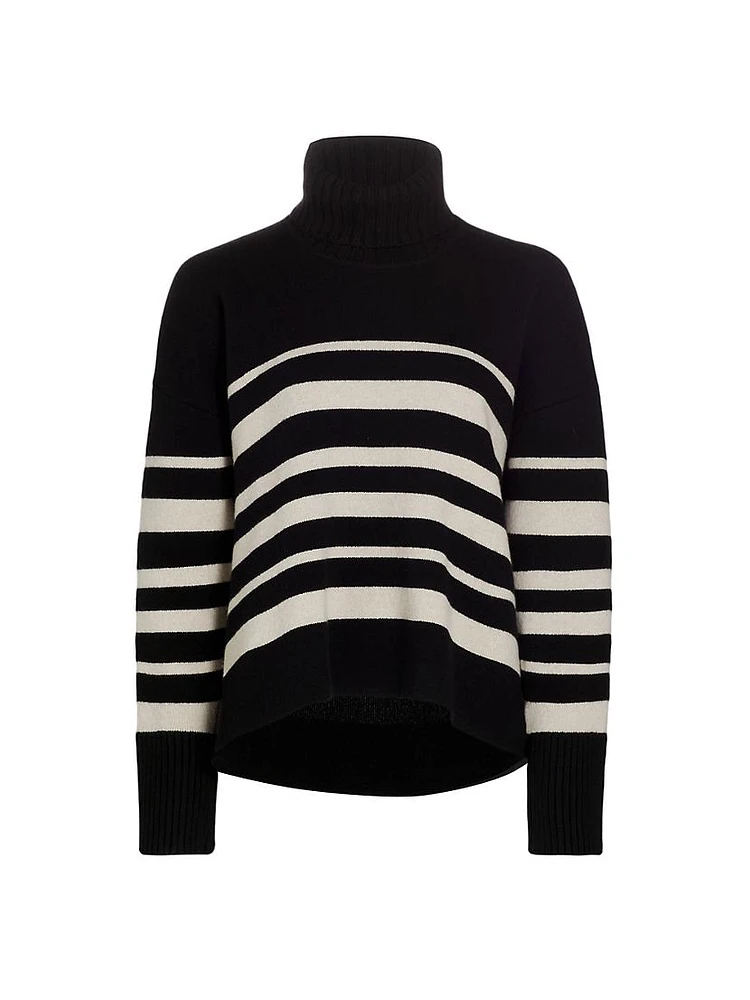 Striped Cashmere & Wool Turtleneck Sweater