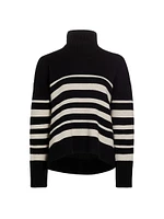 Striped Cashmere & Wool Turtleneck Sweater