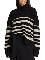 Striped Cashmere & Wool Turtleneck Sweater