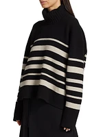 Striped Cashmere & Wool Turtleneck Sweater