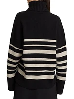 Striped Cashmere & Wool Turtleneck Sweater