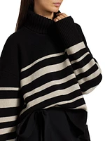 Striped Cashmere & Wool Turtleneck Sweater