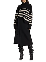 Striped Cashmere & Wool Turtleneck Sweater