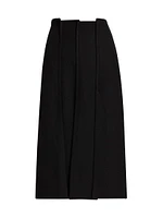 Textured Paneled Midi-Skirt