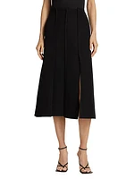 Textured Paneled Midi-Skirt