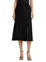 Textured Paneled Midi-Skirt