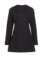 Long-Sleeve Poplin Minidress